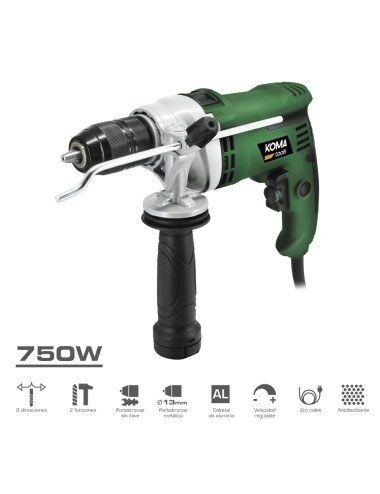 Taladro percutor 750 w, 315 x 120 x 220 mm