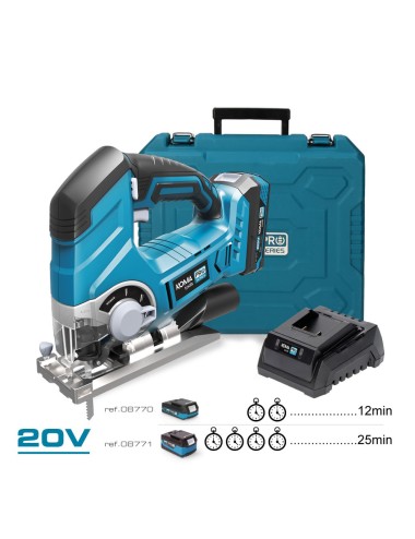 Kit sierra de calar 20 v con 1 bateria 2.0a y cargador 08772. 23 x 21,5 cm