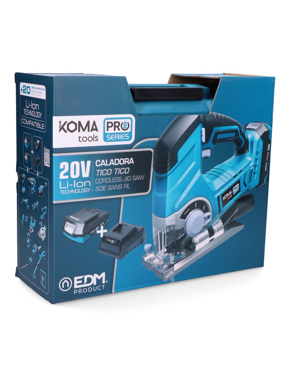 Kit sierra de calar 20 v con 1 bateria 2.0a y cargador 08772. 23 x 21,5 cm
