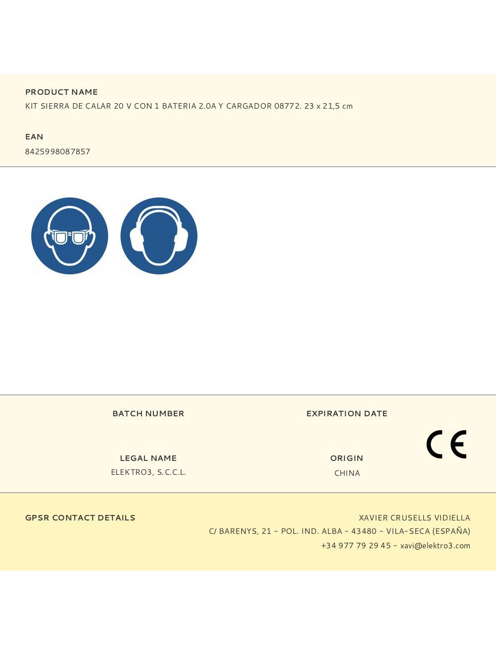 Kit sierra de calar 20 v con 1 bateria 2.0a y cargador 08772. 23 x 21,5 cm