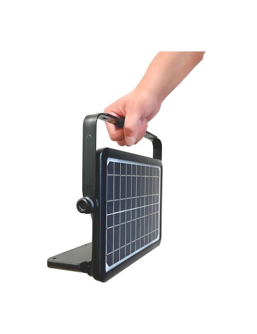 Aplique solar 10w 1150lm recargable. sensor presencia (2-8m) color negro 27,5x19,6cm edm