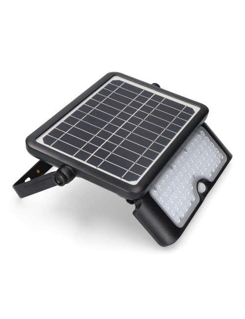 Aplique solar 10w 1150lm recargable. sensor presencia (2-8m) color negro 27,5x19,6cm edm