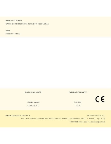 Gafas de protección roundfit incoloras