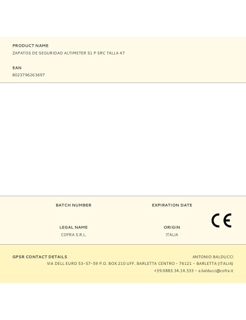 Zapatos de seguridad altimeter s1 p src talla 47
