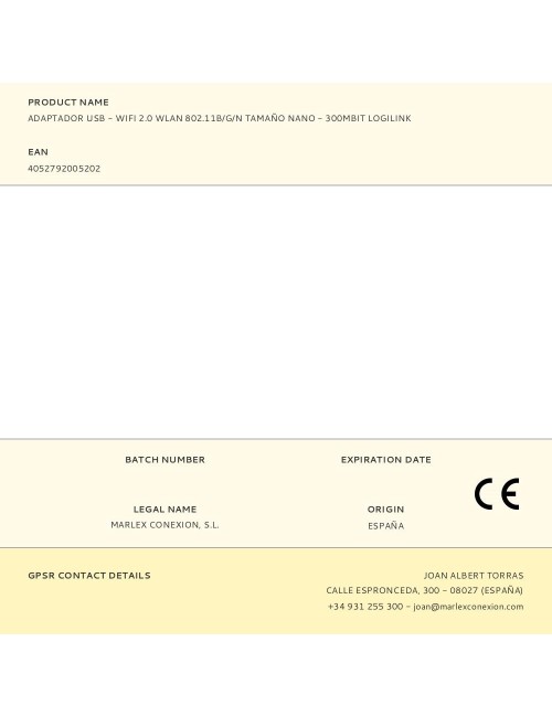 Adaptador usb - wifi 2.0 wlan 802.11b/g/n tamaño nano - 300mbit logilink