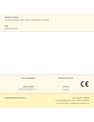 Lector de smart card y dnie, usb externo logilink