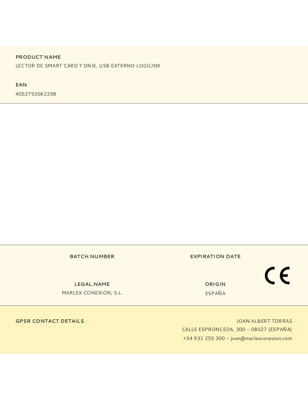 Lector de smart card y dnie, usb externo logilink