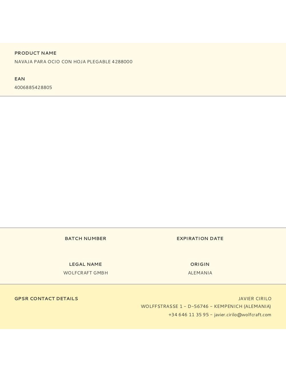 Navaja para ocio con hoja plegable 4288000