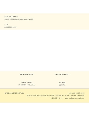 Gubia modelo 6. ancho: 6mm. wuto