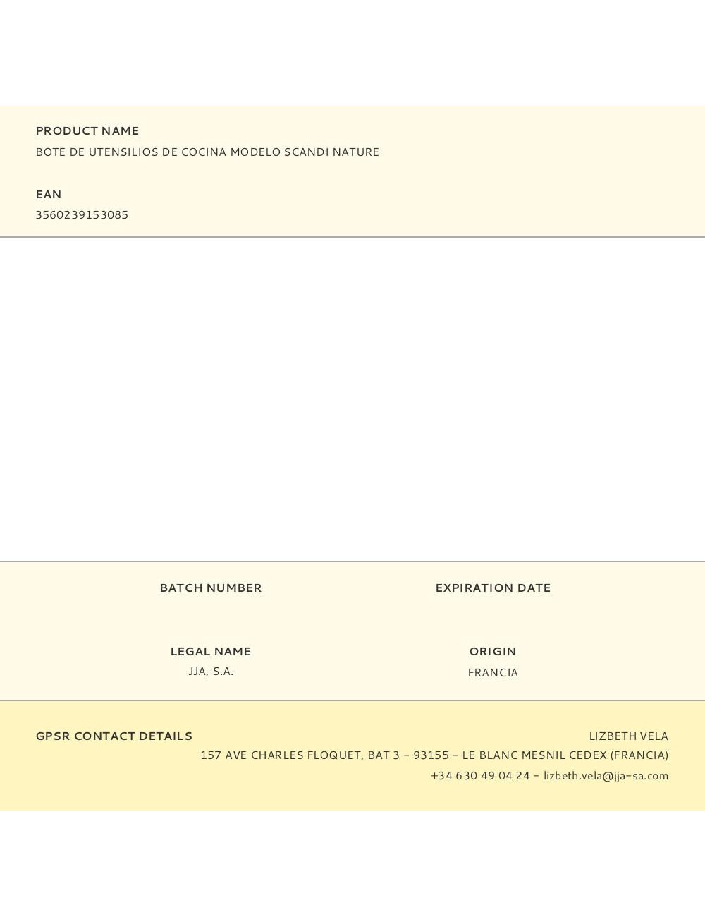 Bote de utensilios de cocina modelo scandi nature