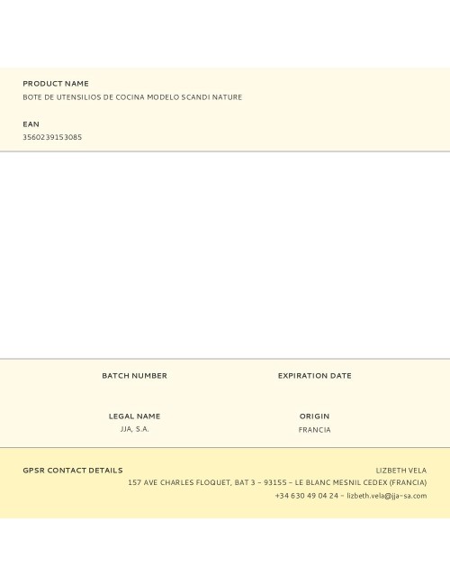 Bote de utensilios de cocina modelo scandi nature