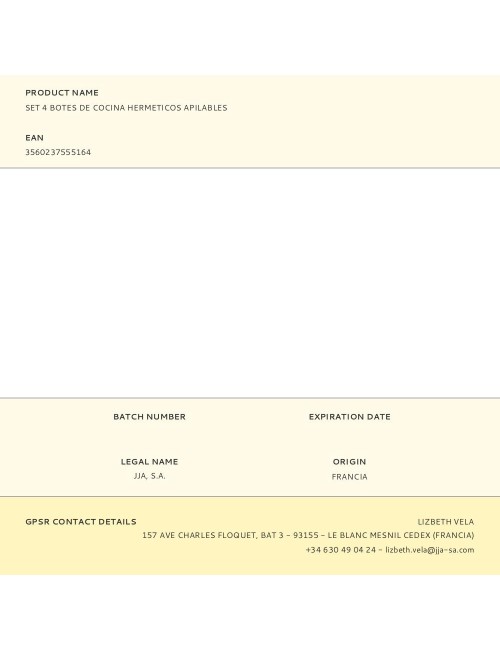 Botes de cocina herméticos apilables, 4 uds