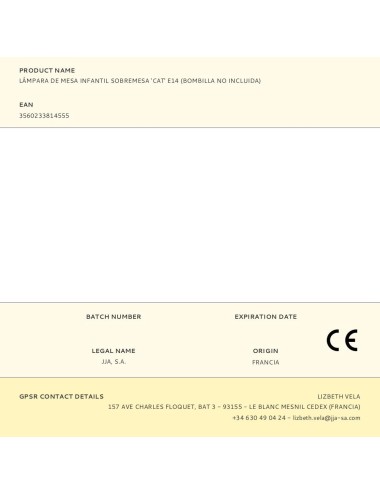 Lámpara de mesa infantil sobremesa 'cat' e14 (bombilla no incluida)