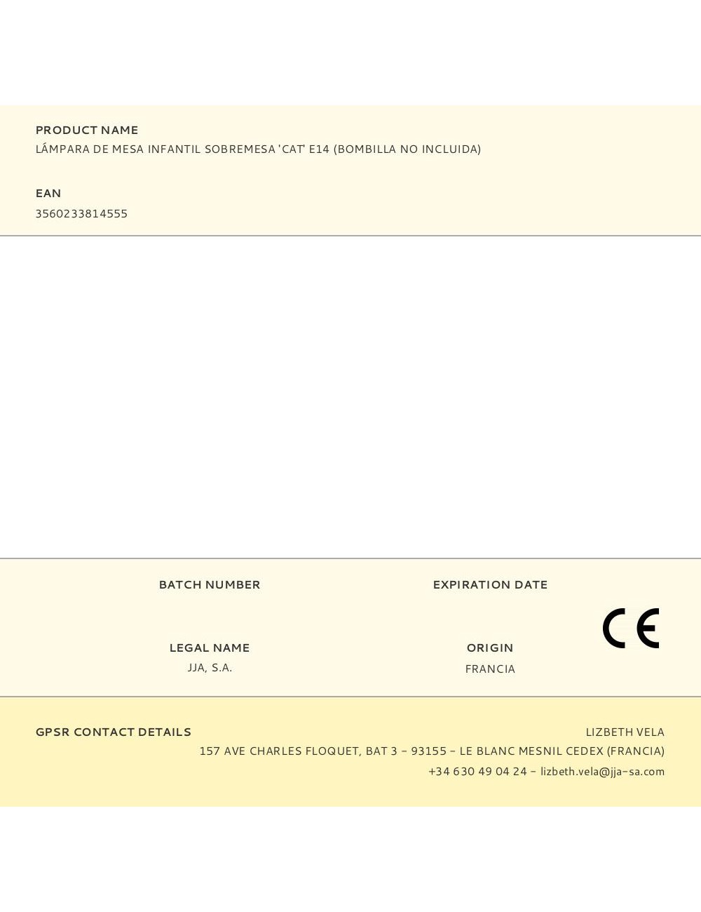 Lámpara de mesa infantil sobremesa 'cat' e14 (bombilla no incluida)