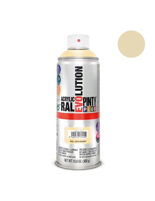 Pintura acrílica spray evolution 520 cc ral 1014 ivory 300 g