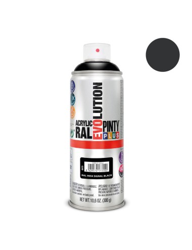 Pintura acrílica spray evolution 520 cc ral 9004 signal black 300 g