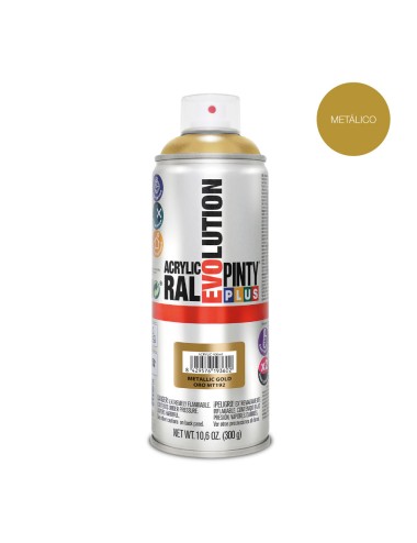Pintura acrílica spray evolution metalizada 520 cc oro mt192