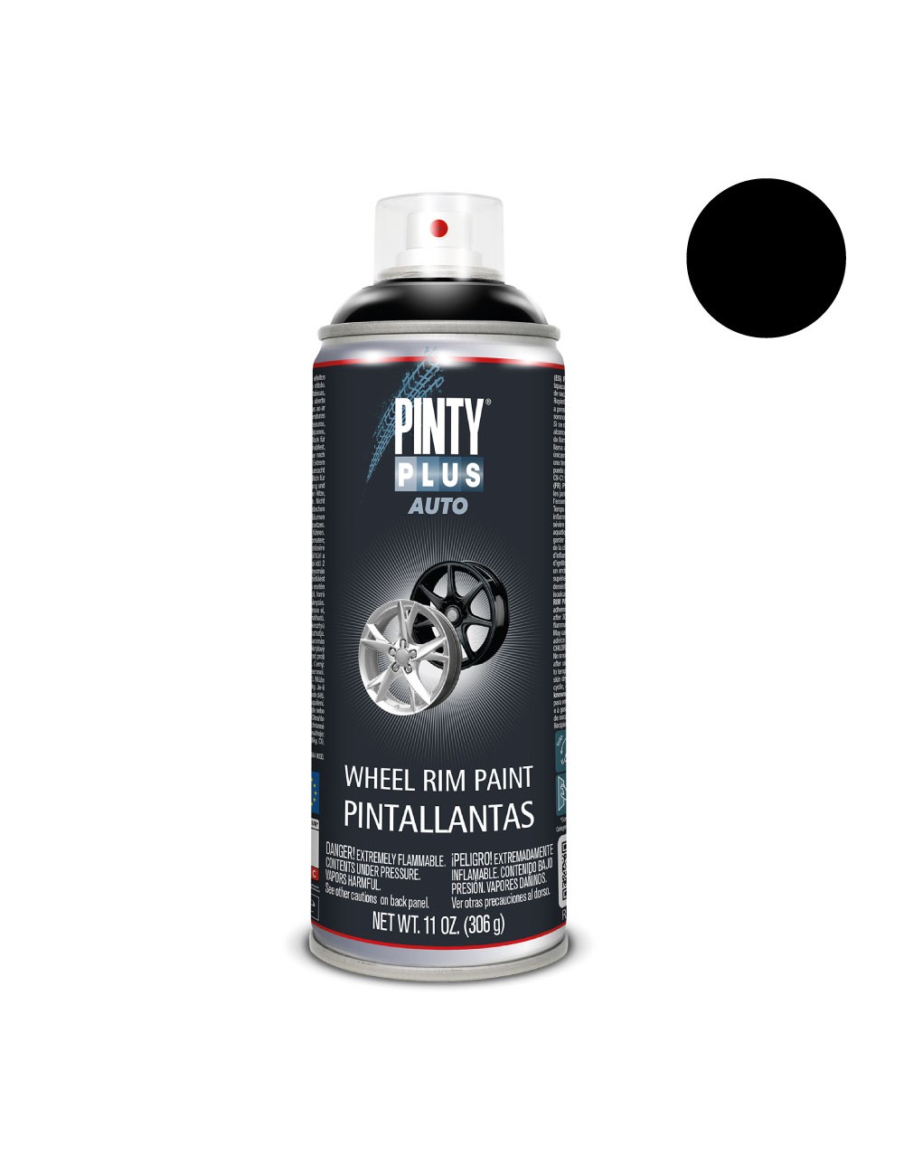 Pintura en spray auto 520 cc pinta llantas l104 negro