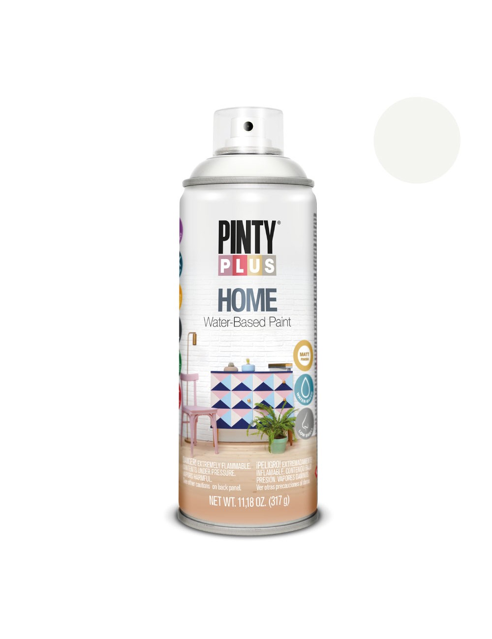 Pintura acrílica spray home water-based 520 cc neutral white hm111