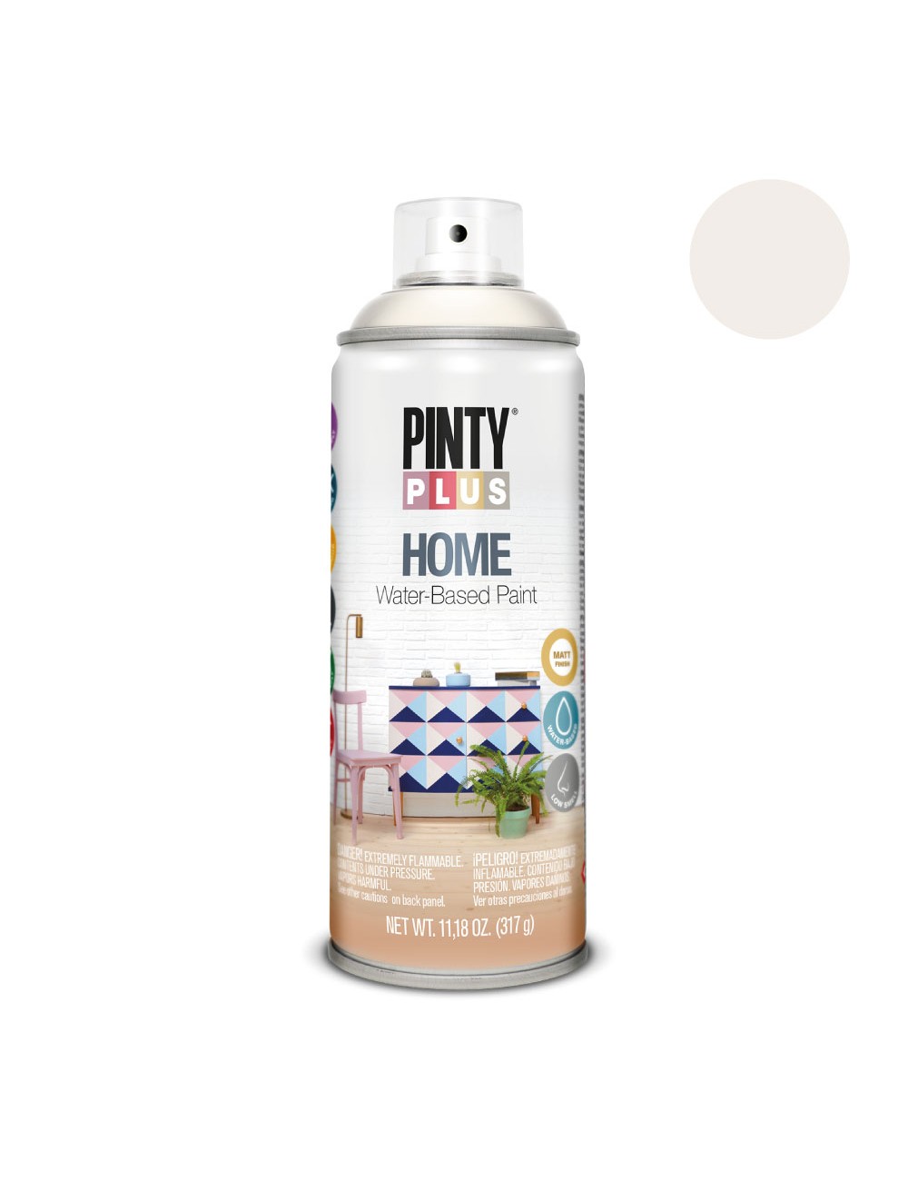 Pintura acrílica spray home water-based 520 cc white milk hm112