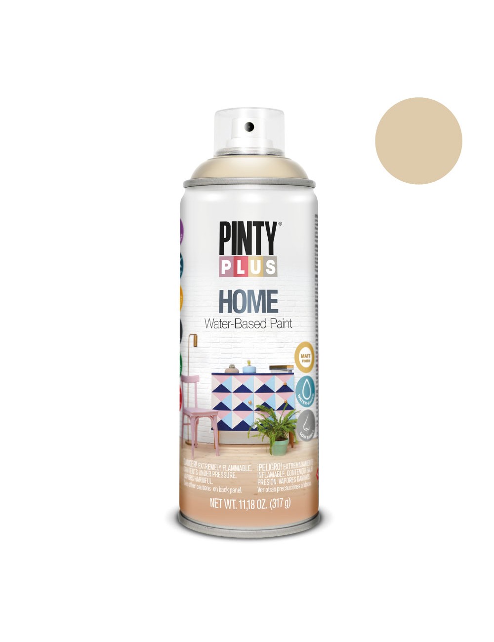 Pintura acrílica spray home water-based 520 cc sand hm129