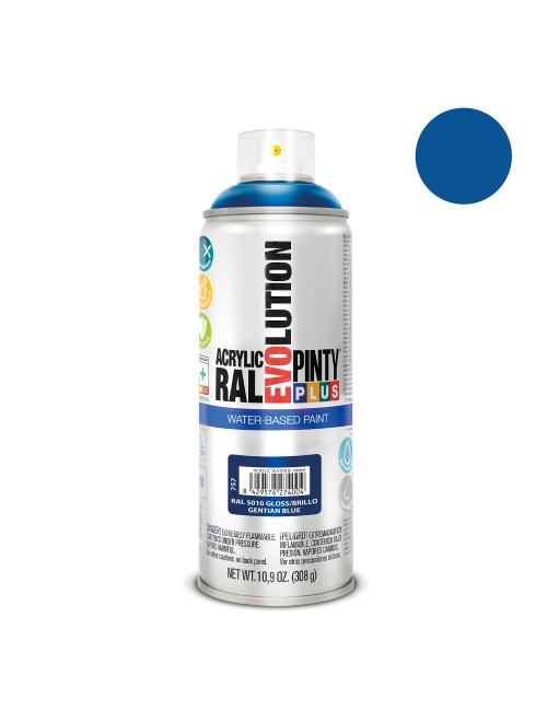 Pintura acrílica spray evolution water-based 520 cc ral 5010 azul genziana