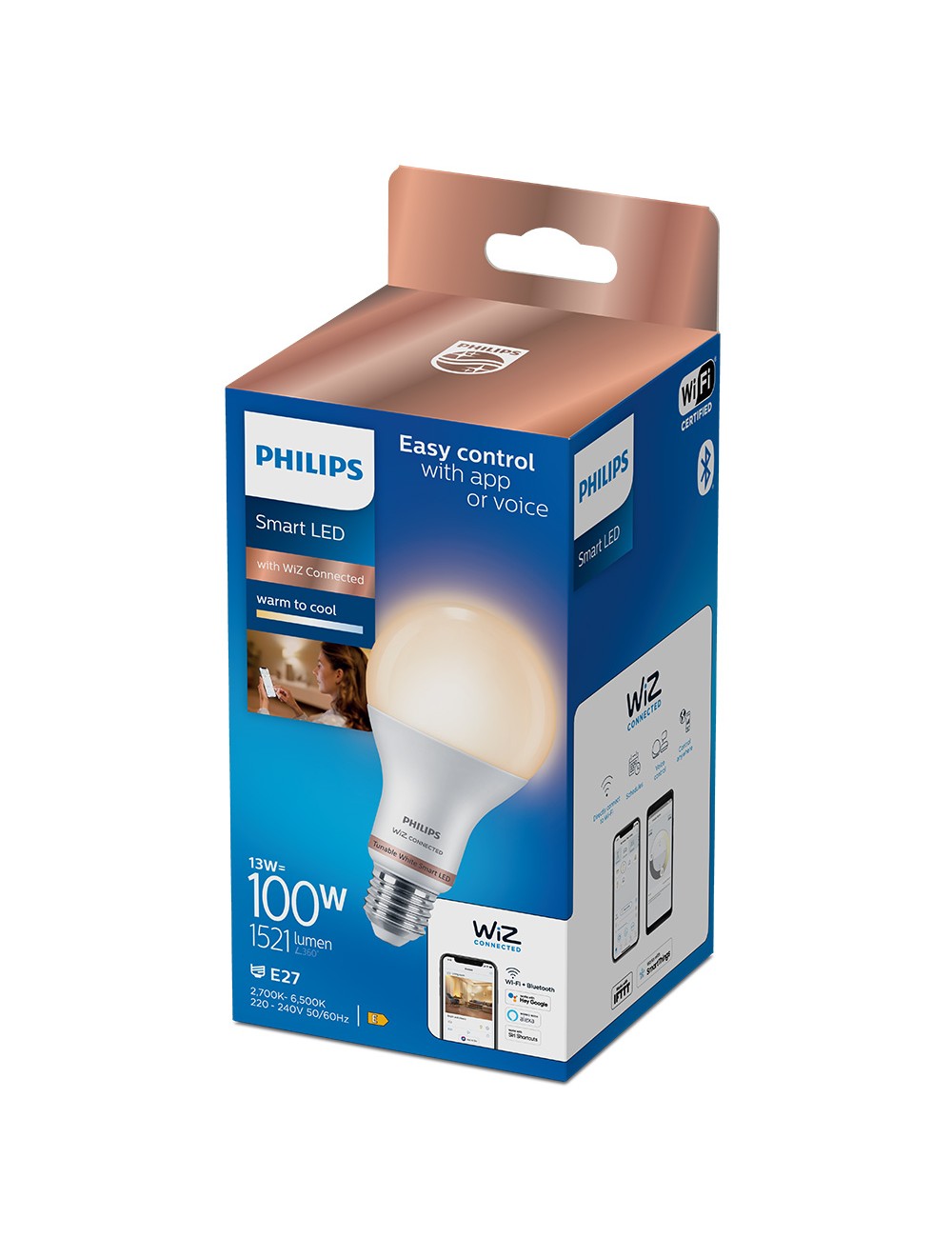 Bombilla inteligente standard e27 13 w 1521 lm 2700-6500 k luz blanca