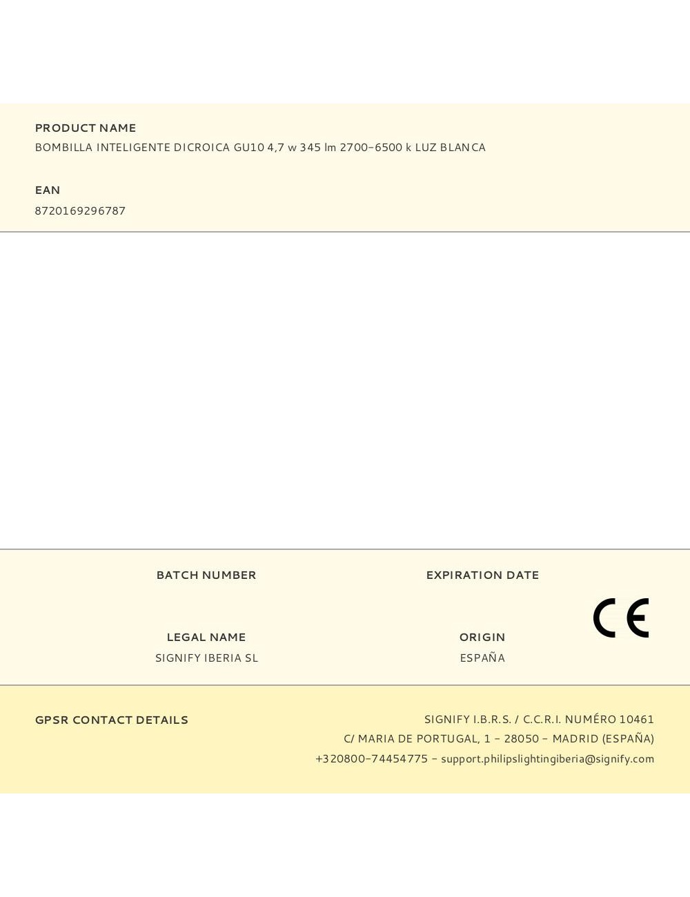 Bombilla inteligente dicroica gu10 4,7 w 345 lm 2700-6500 k luz blanca