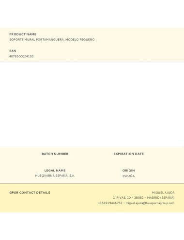 Soporte mural portamanguera. modelo pequeño