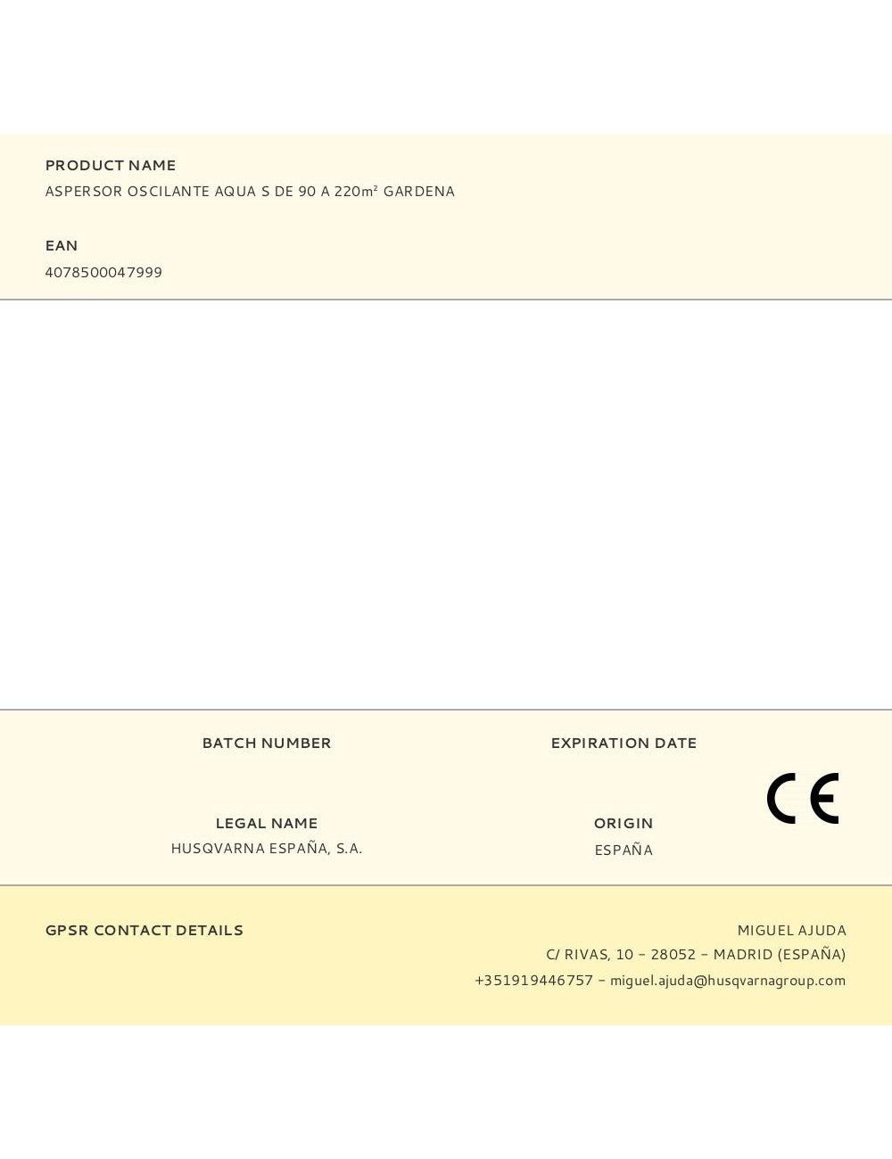 Aspersor oscilante aqua s de 90 a 220m gardena