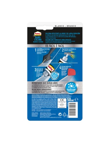 Silicona neutra baños y cocinas blanco 50 ml