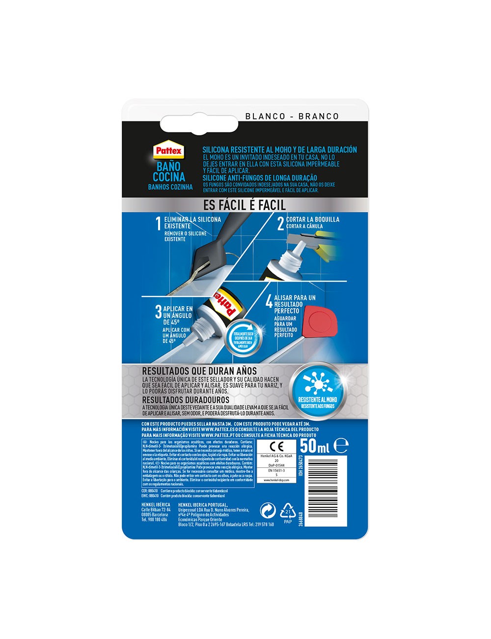 Silicona neutra baños y cocinas blanco 50 ml