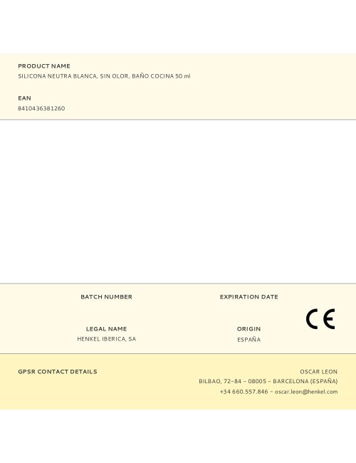 Silicona neutra baños y cocinas blanco 50 ml
