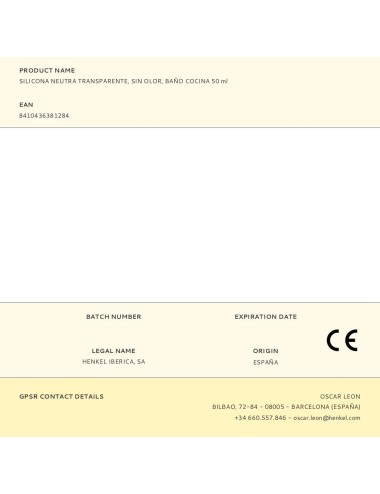 Silicona neutra baños y cocinas transparente 50 ml