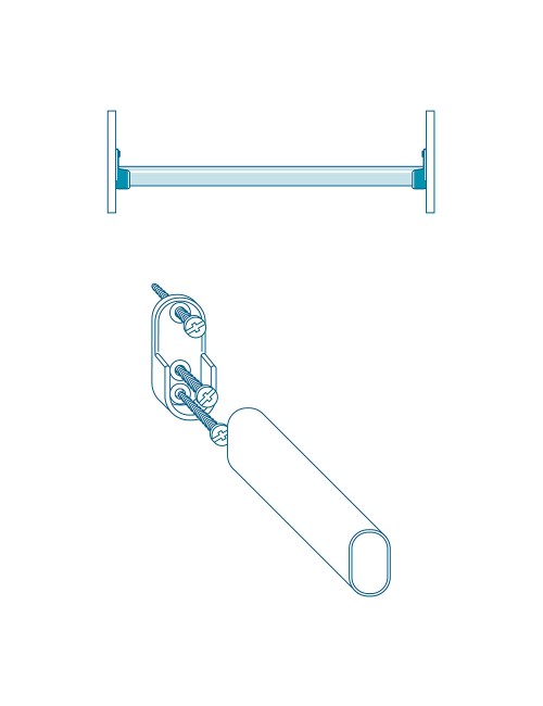 2 unid. soporte armario entre paredes ovalado cromado cintacor - storplanet