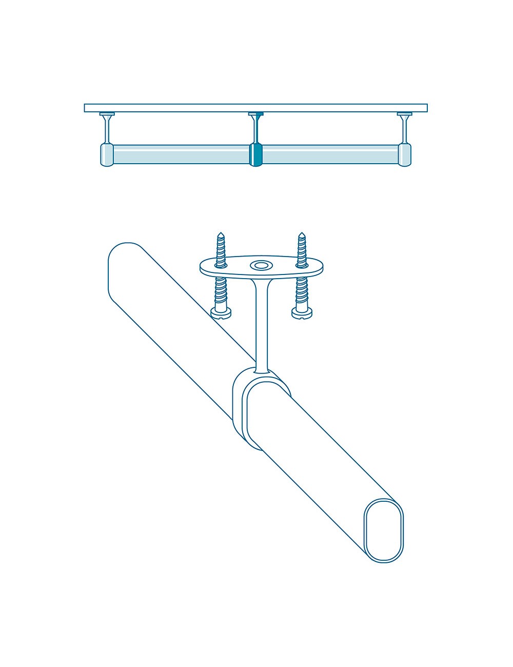Soporte armario central ovalado cromado cintacor - storplanet