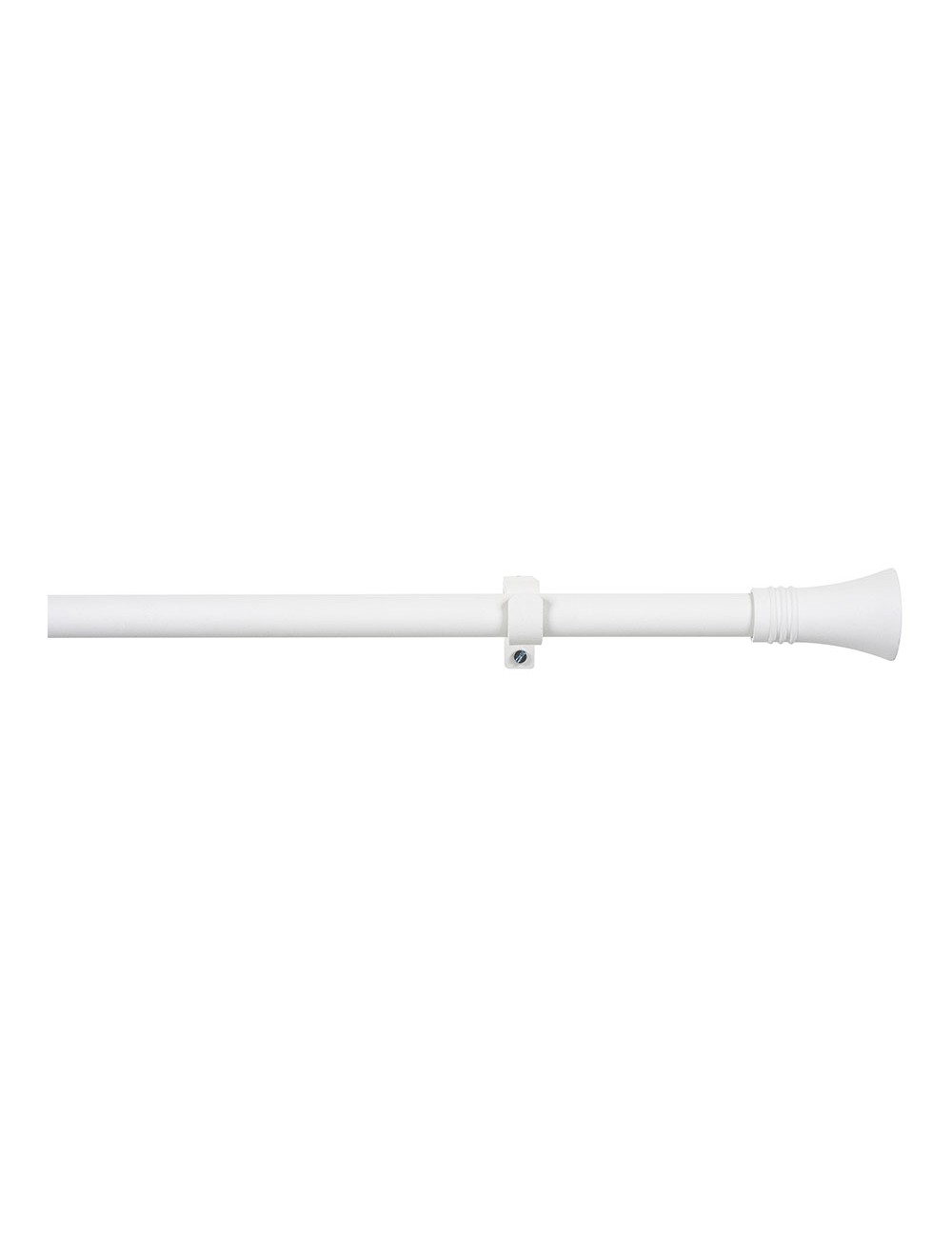 Kit barra cortina blanco cono extensible de 110 a 200 cm