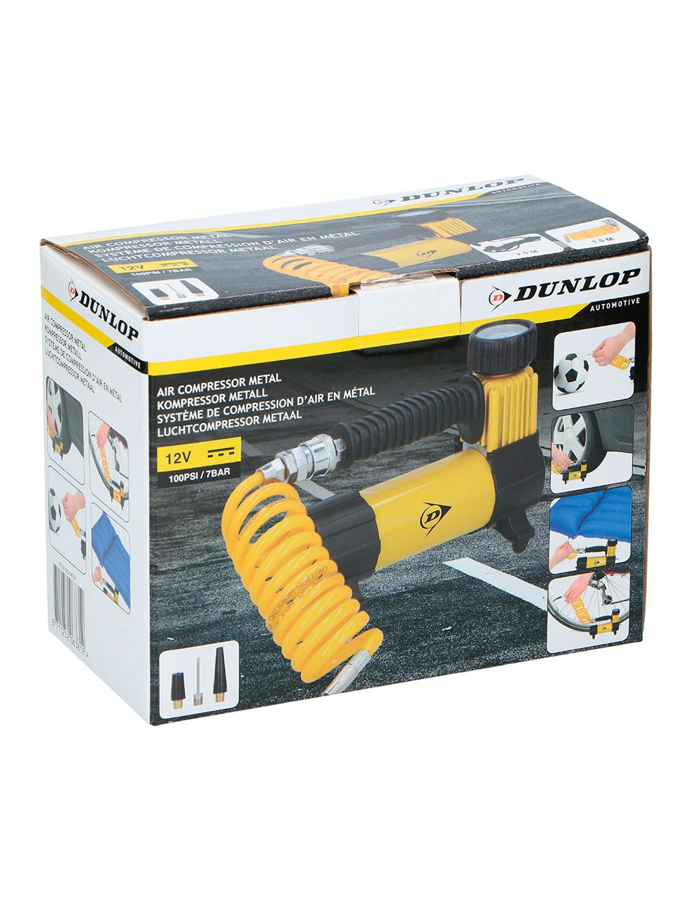 Compresor metálico para coche 12v dunlop