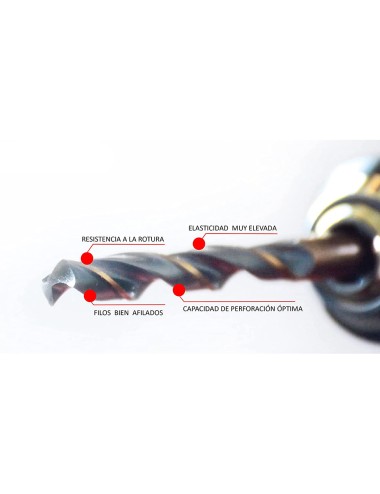 Broca para metal f3 hss-r din 338, 10 uds, ø12,50 x 101/151 mm