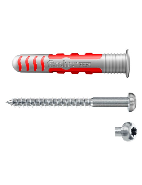 Tacos estanco ø8 x 48 mm + tornillos duoseal ø6 x 70 mm, pack 25 uds