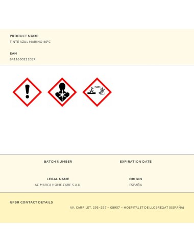 Tinte azul marino 40c