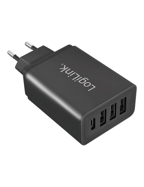 Cargador 27 w con 4 conexiones usb negro