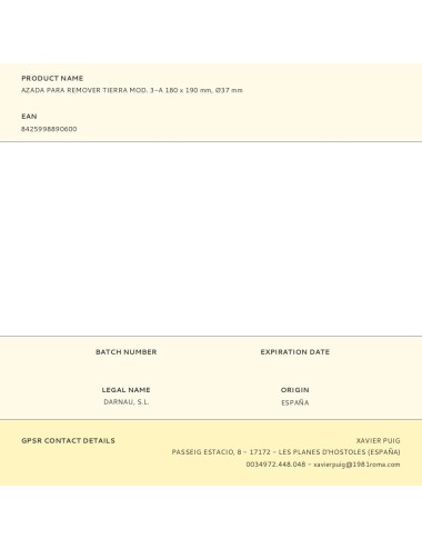 Azada para remover tierra mod. 3-a 180 x 190 mm, ø37 mm