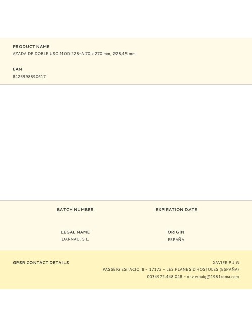 Azada de doble uso mod 228-a 70 x 270 mm, ø28,45 mm