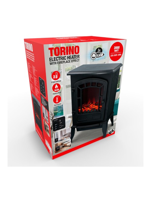 Estufa/chimenea de led modelo torino 2000 w
