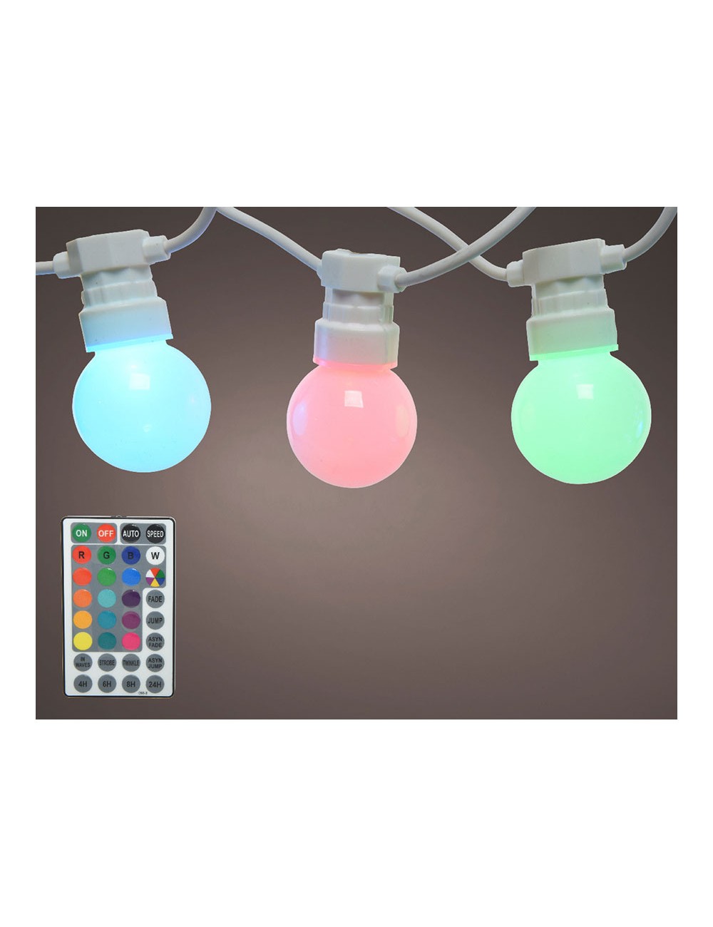 Guirnalda 20 bombillas led rgb exterior 14,5m ip44 lumineo