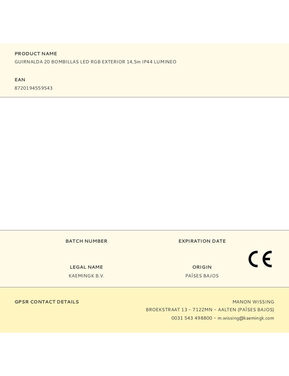 Guirnalda 20 bombillas led rgb exterior 14,5m ip44 lumineo