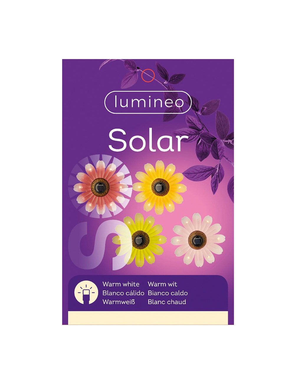 Figura luz solar metalica con forma de flor ø14 x 4 cm colores surtidos