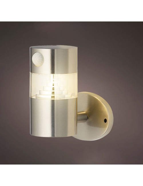 Luz solar de pared inox 15-150lm luz calida ø12x16cm lumineo