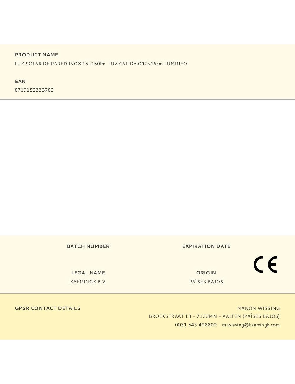 Luz solar de pared inox 15-150lm luz calida ø12x16cm lumineo